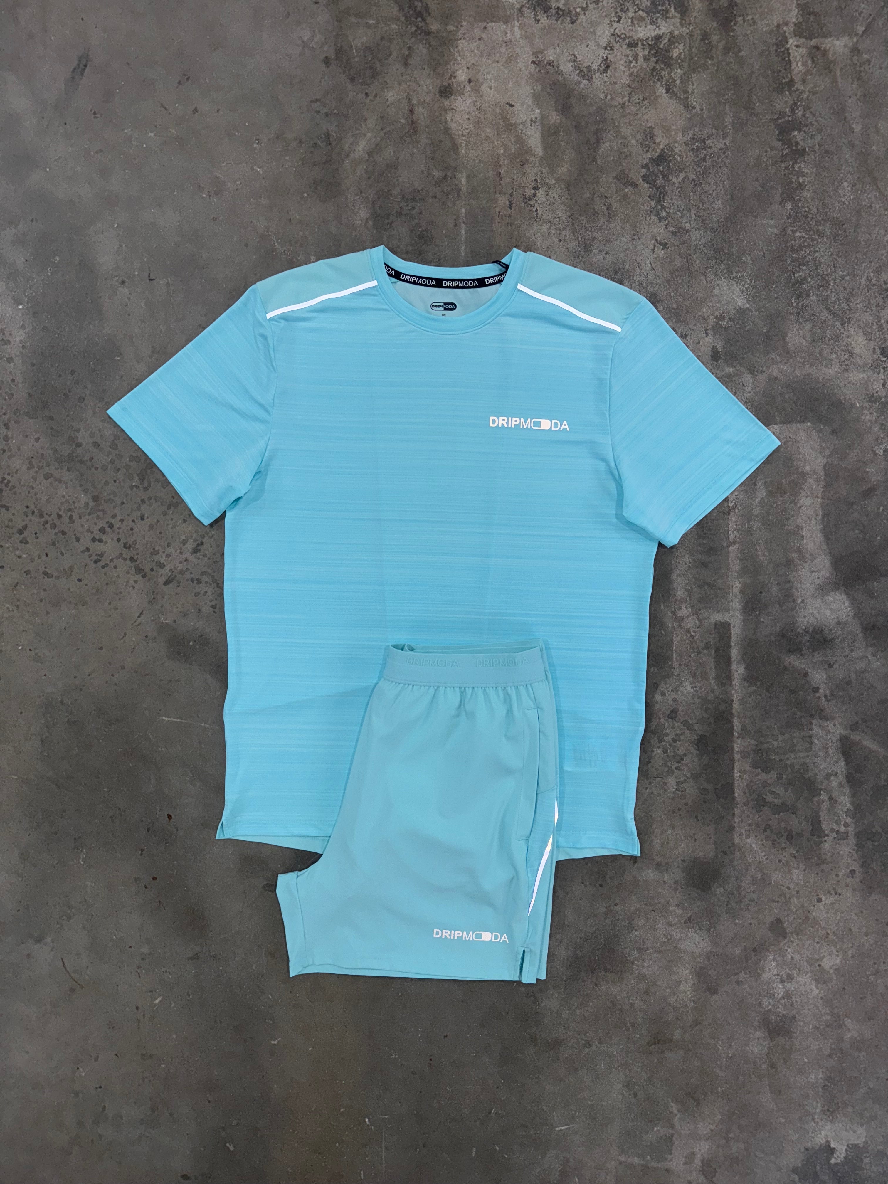 Dripmoda Panel Turquoise Set - T Shirt / Short