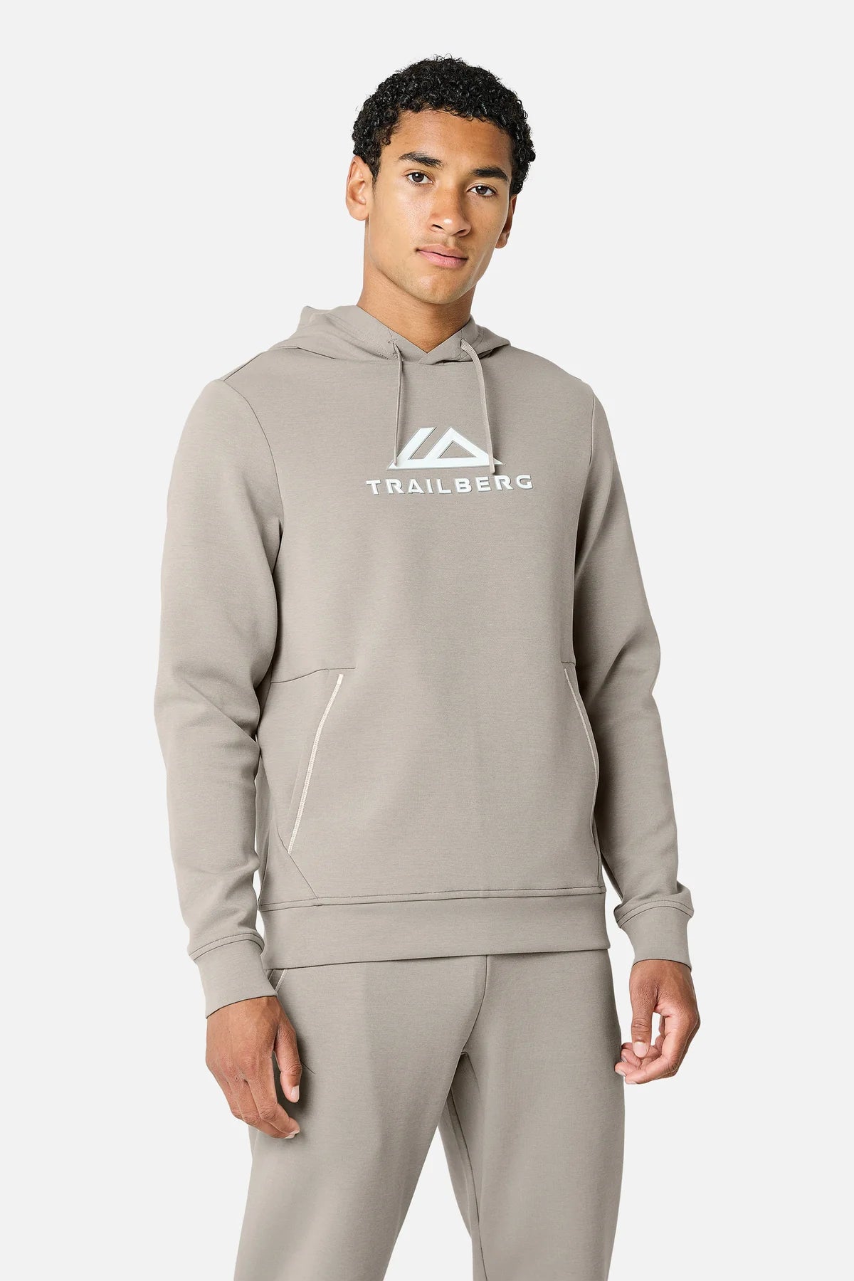 Trailberg Ashfell Large Logo Oth Fleece Hoodie - Dust Storm