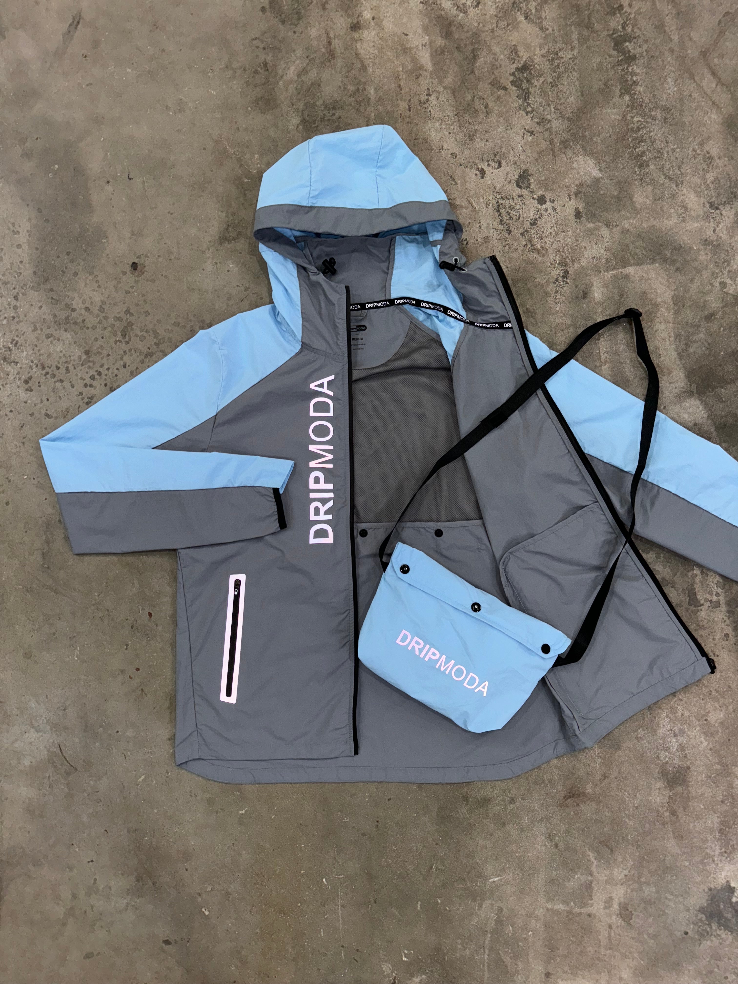 DripModa Arcs Jacket - Sky Blue