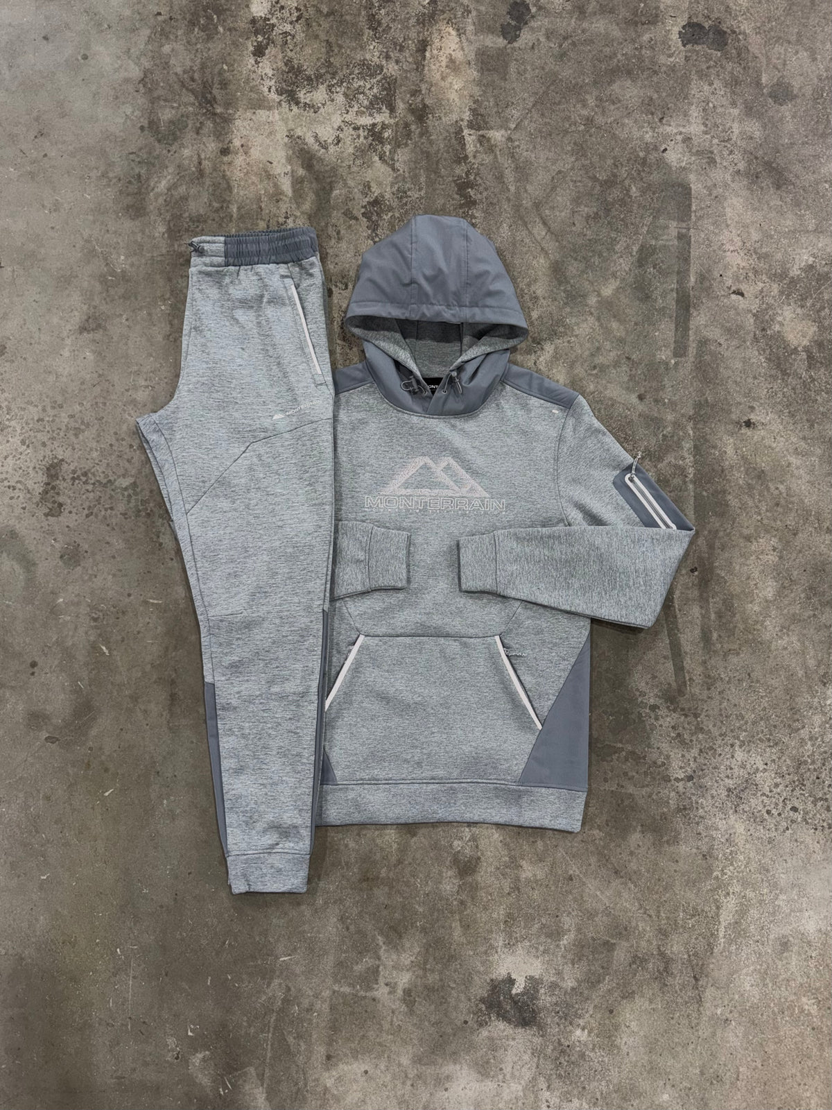 Monterrain Speed Poly 4.0 Grey Fleece Tracksuit - Hoodie / Jogger