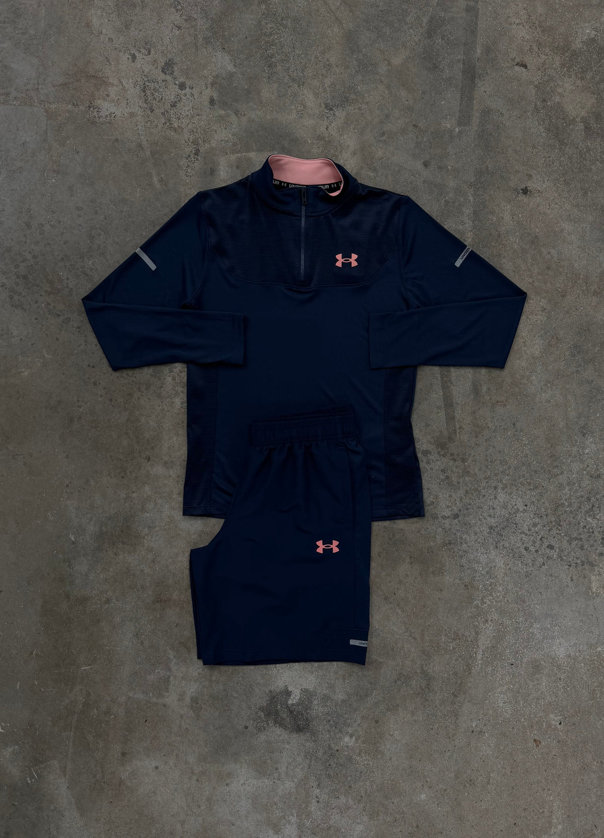 Under Armour Junior Utility Navy Set - Quarter Zip / Short
