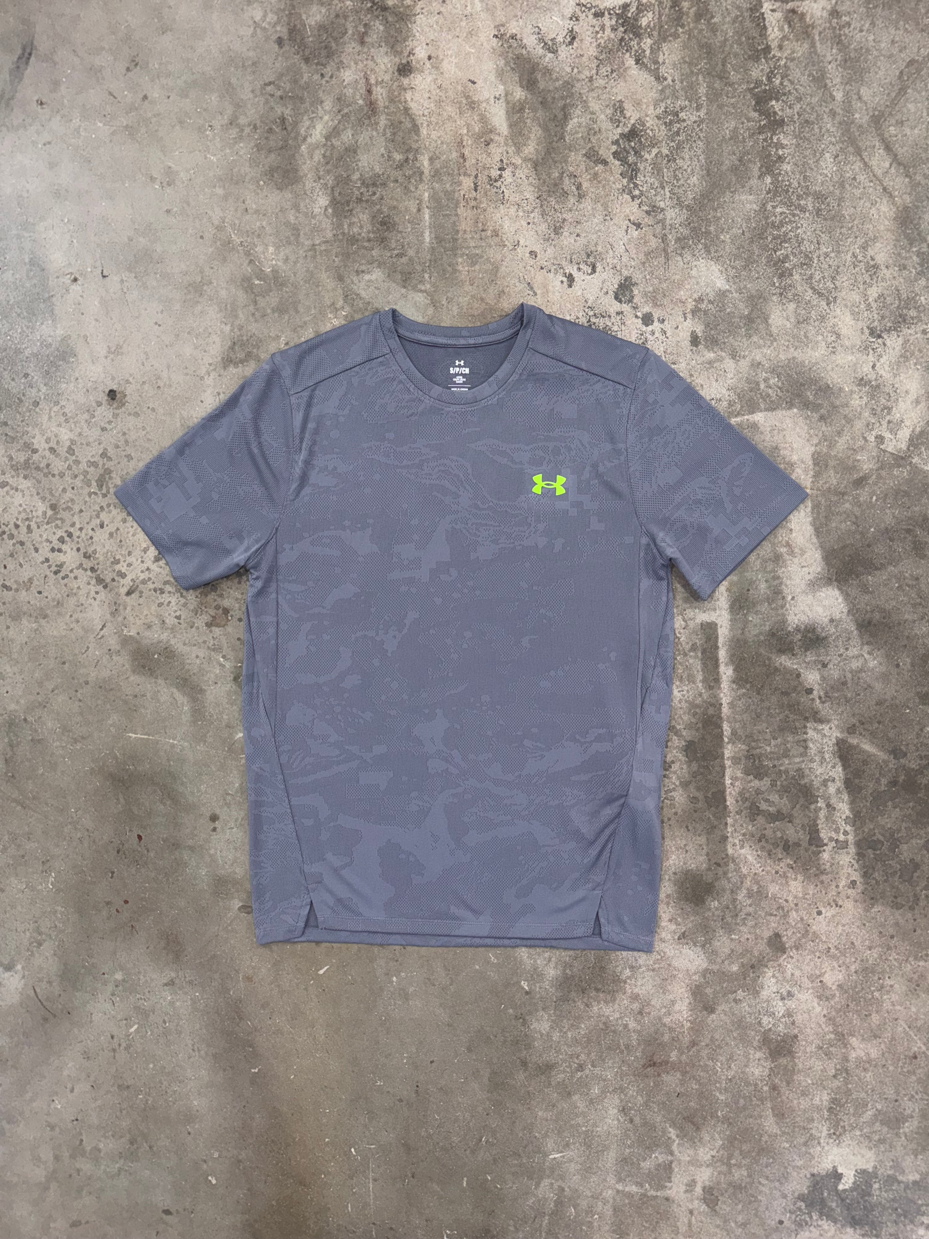 Under Armour Vent Jacquard T Shirt - Grey / Hyper Green