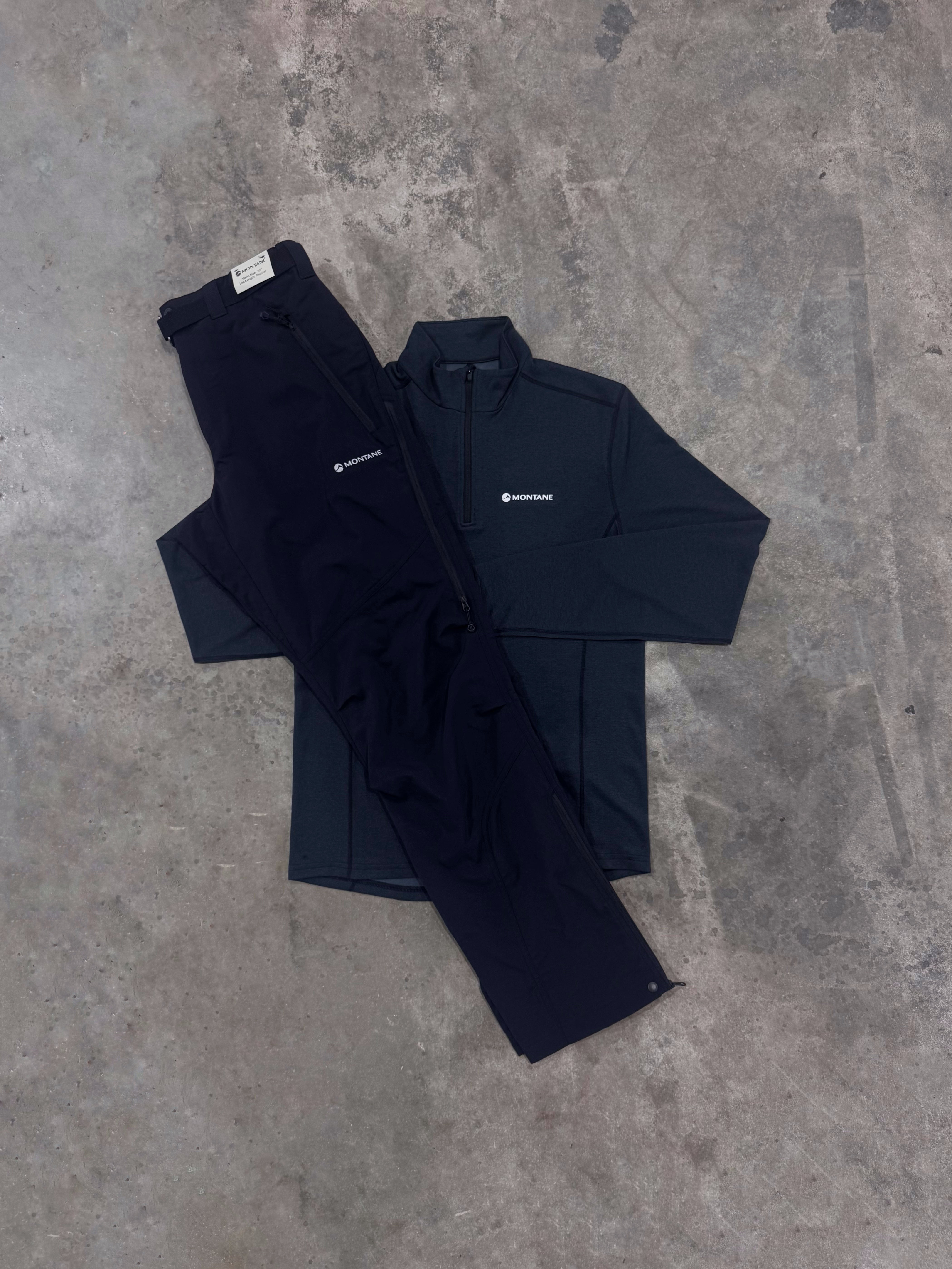 Montane Dart Black Set - Quarter Zip / Pant