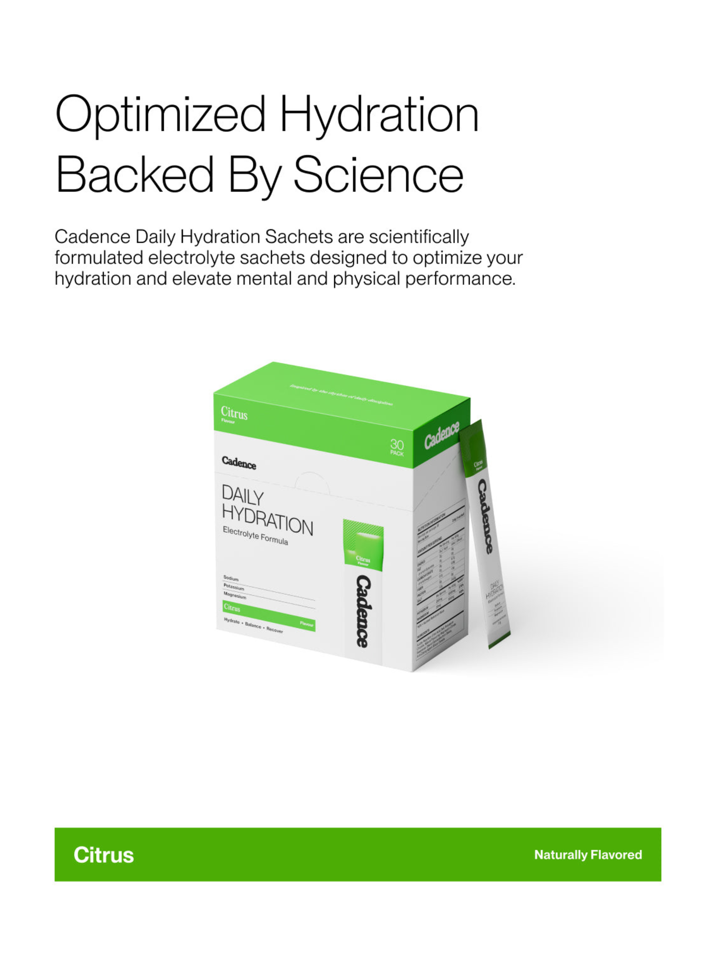 Cadence Core Hydration Sachets - 30 Pack / Citrus