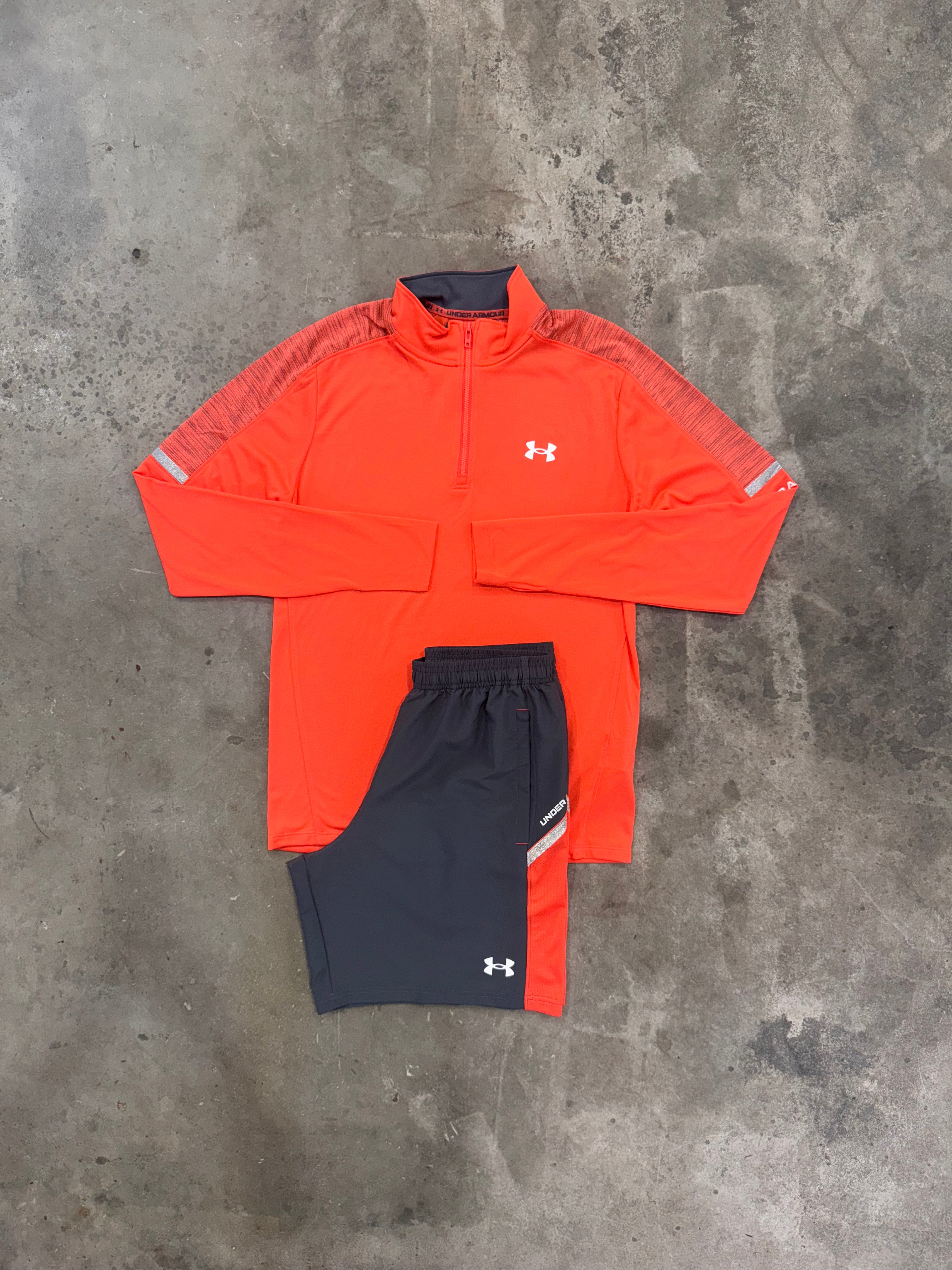 Under Armour Utility Orange Set - Quarter Zip / Short