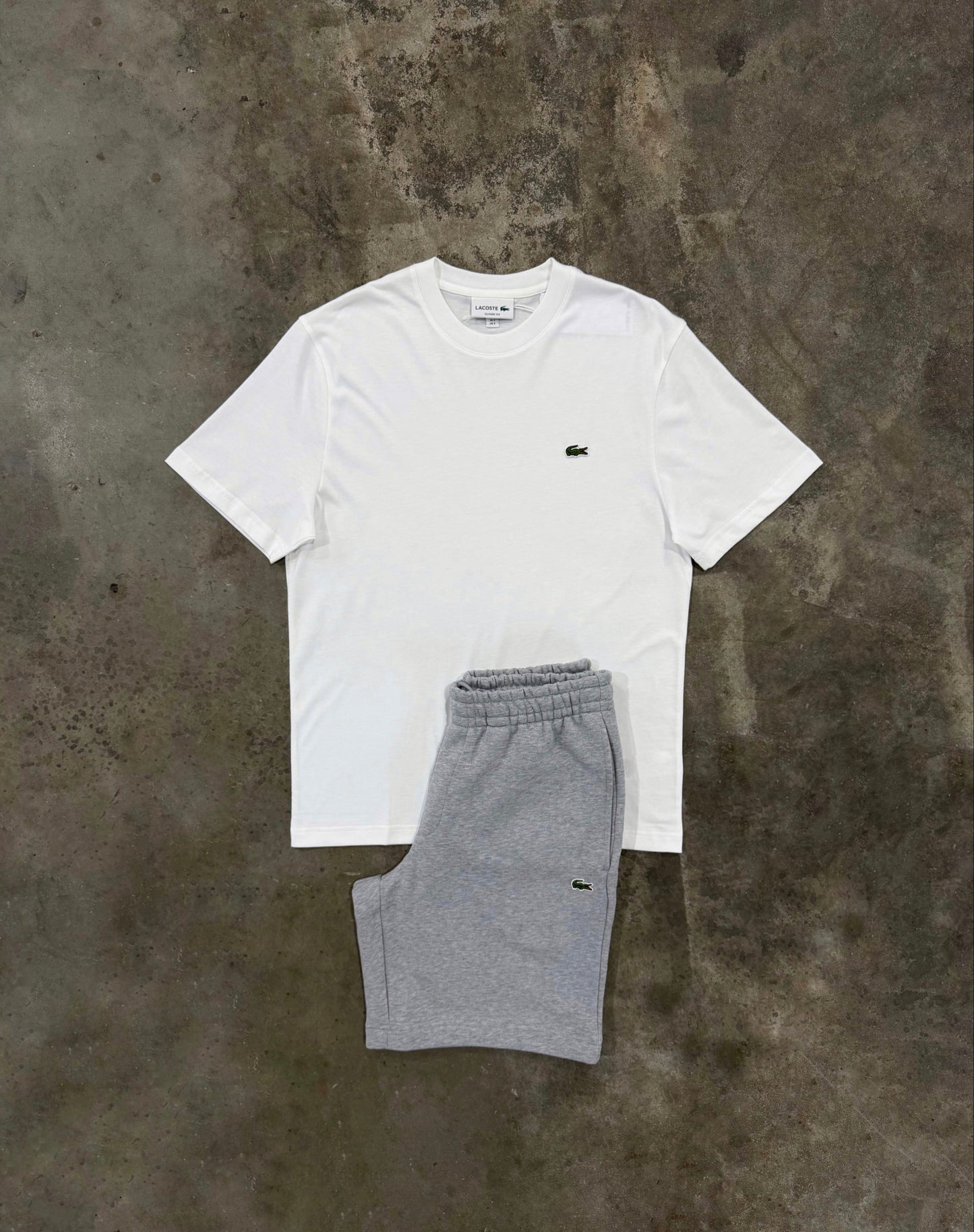 Lacoste Cotton White Set - T Shirt / Short