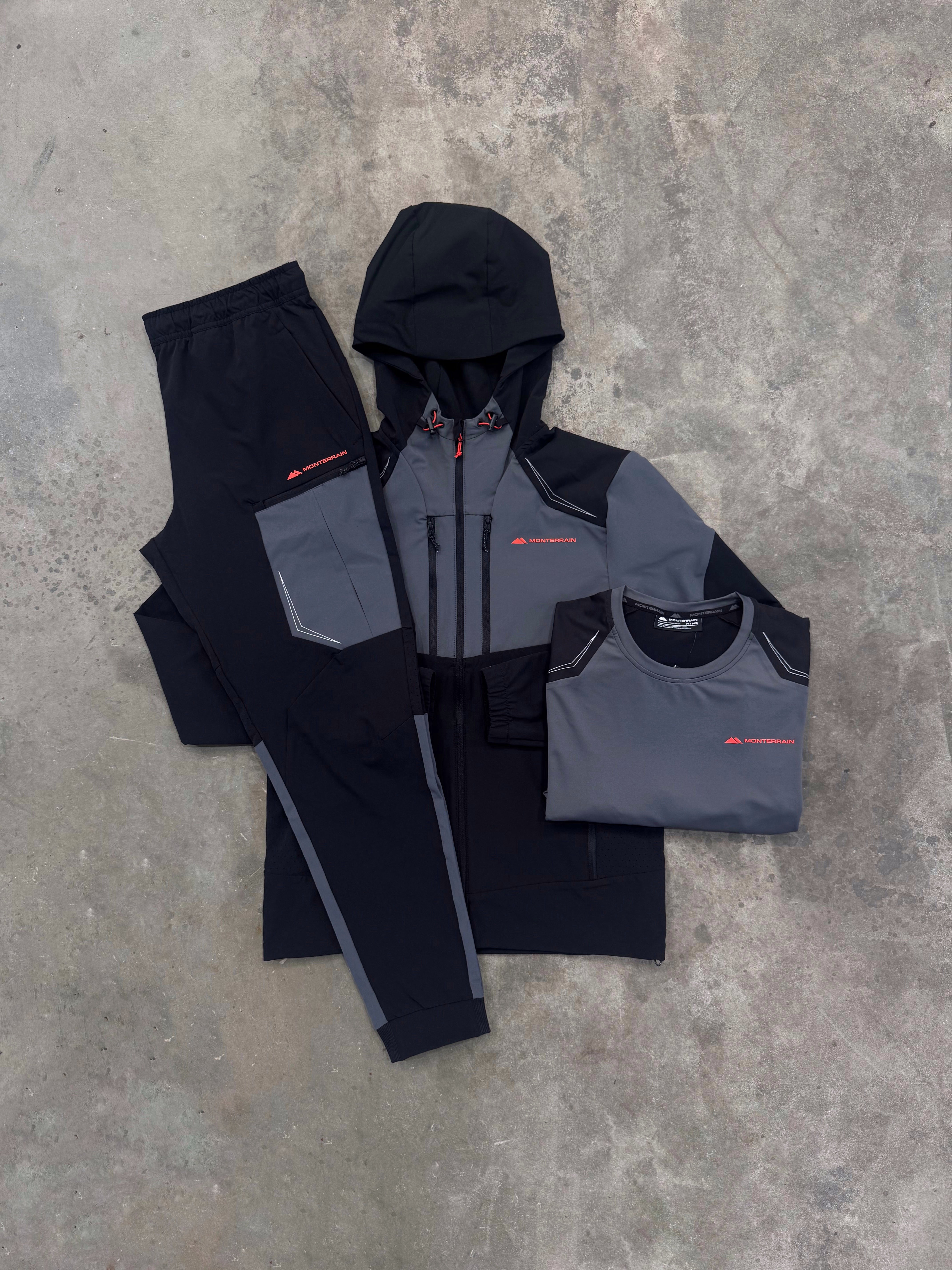 Monterrain Orbit Woven Black 3 Piece Set - Jacket / T Shirt / Pant