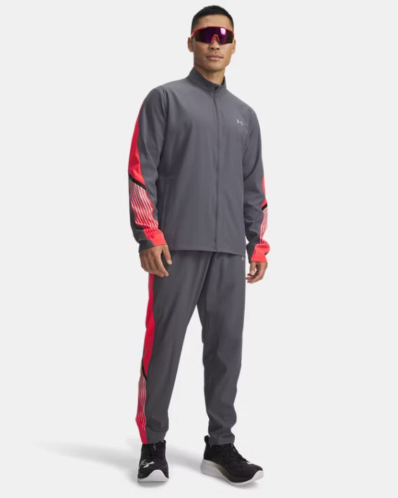 Under Armour Charcoal / Crimson Velociti Storm Tracksuit - Jacket / Pant
