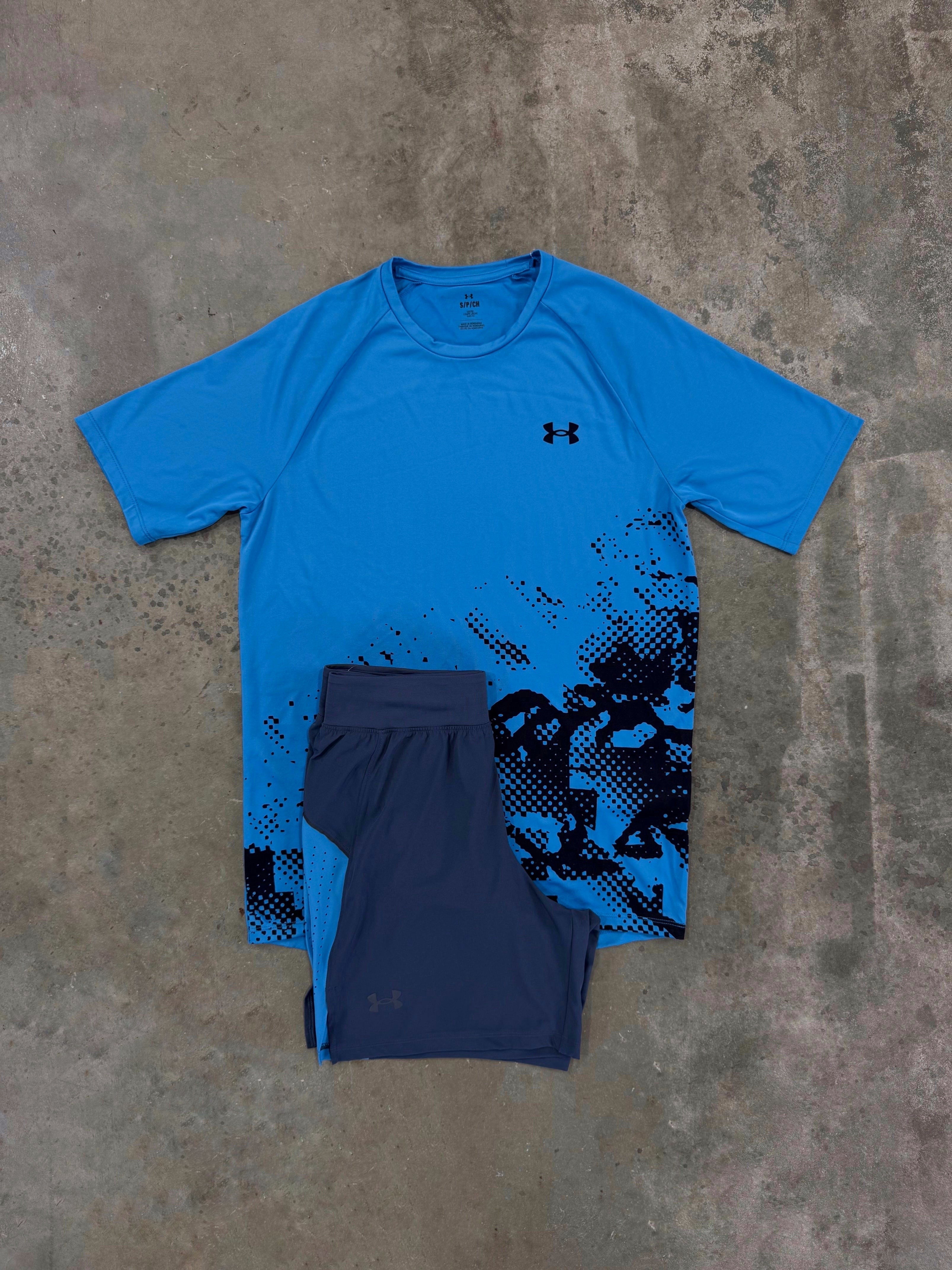 Under Armour Fade Ether Blue Set - T Shirt / Short