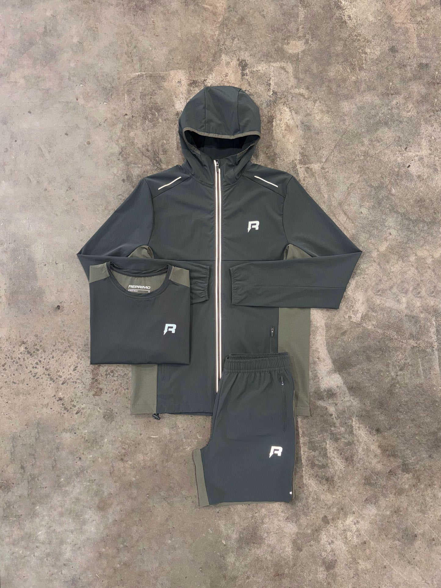 Reprimo Clima Dark Moss 3 Piece Set - Jacket / T Shirt / Short from DripModa