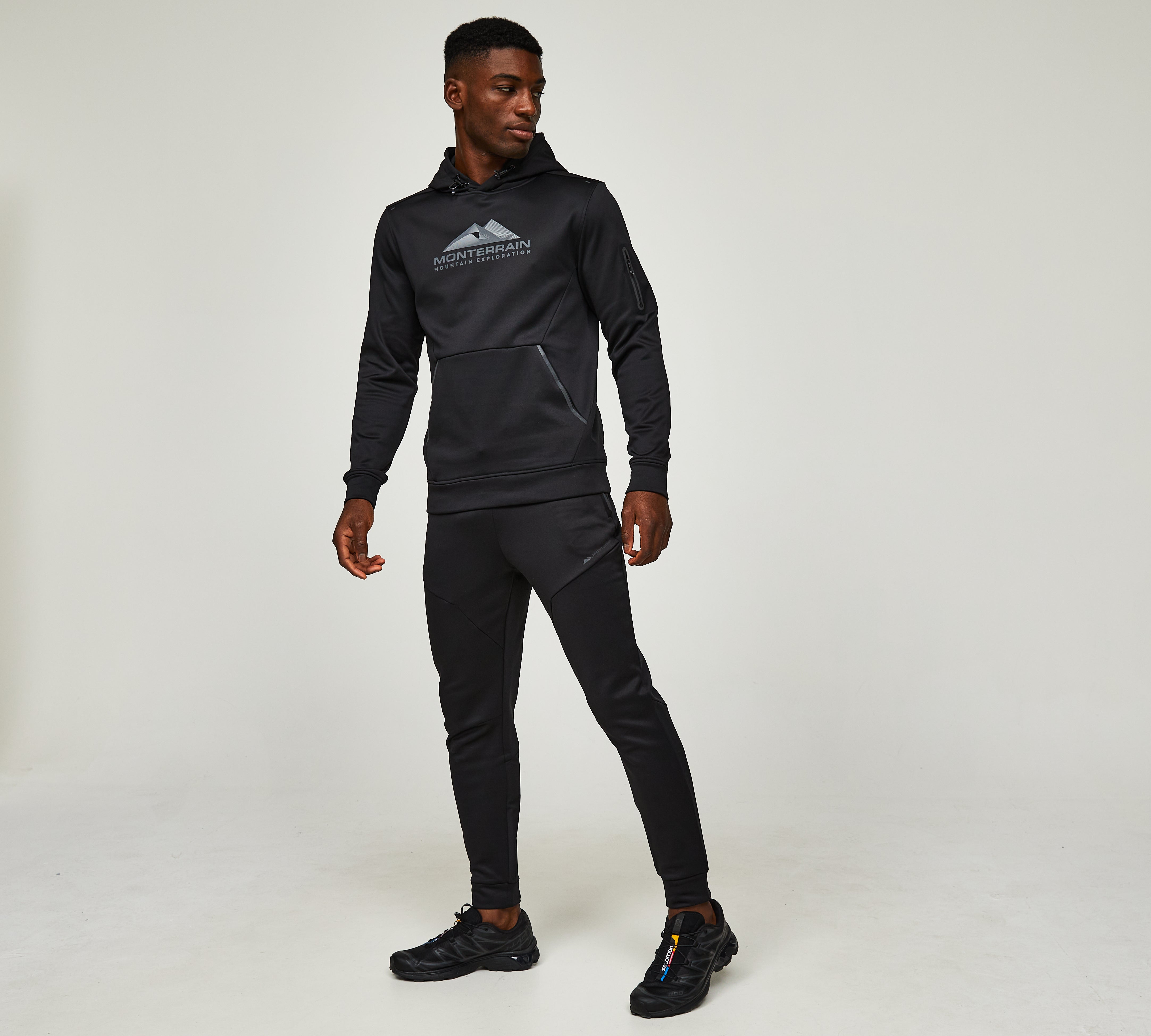 Monterrain Speed 2.0 Poly Black Tracksuit - Hoodie / Pant