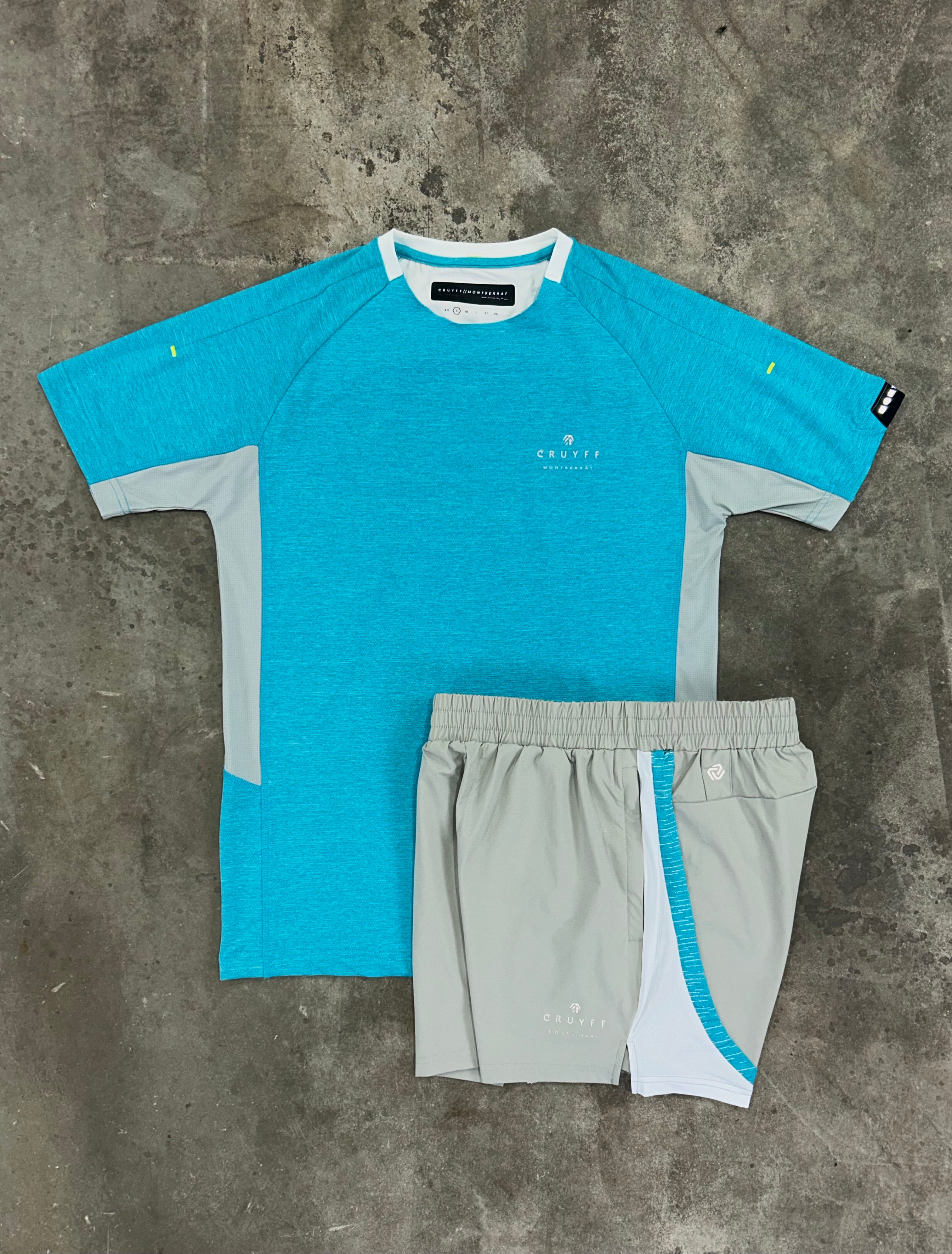 Cruyff Montserrat Nimbus Aqua Set - T Shirt / Short