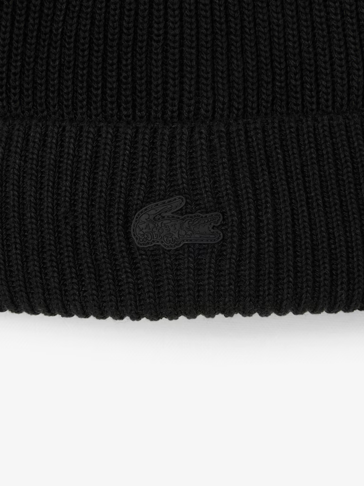 Lacoste Crocodile Stretch Beanie - Black