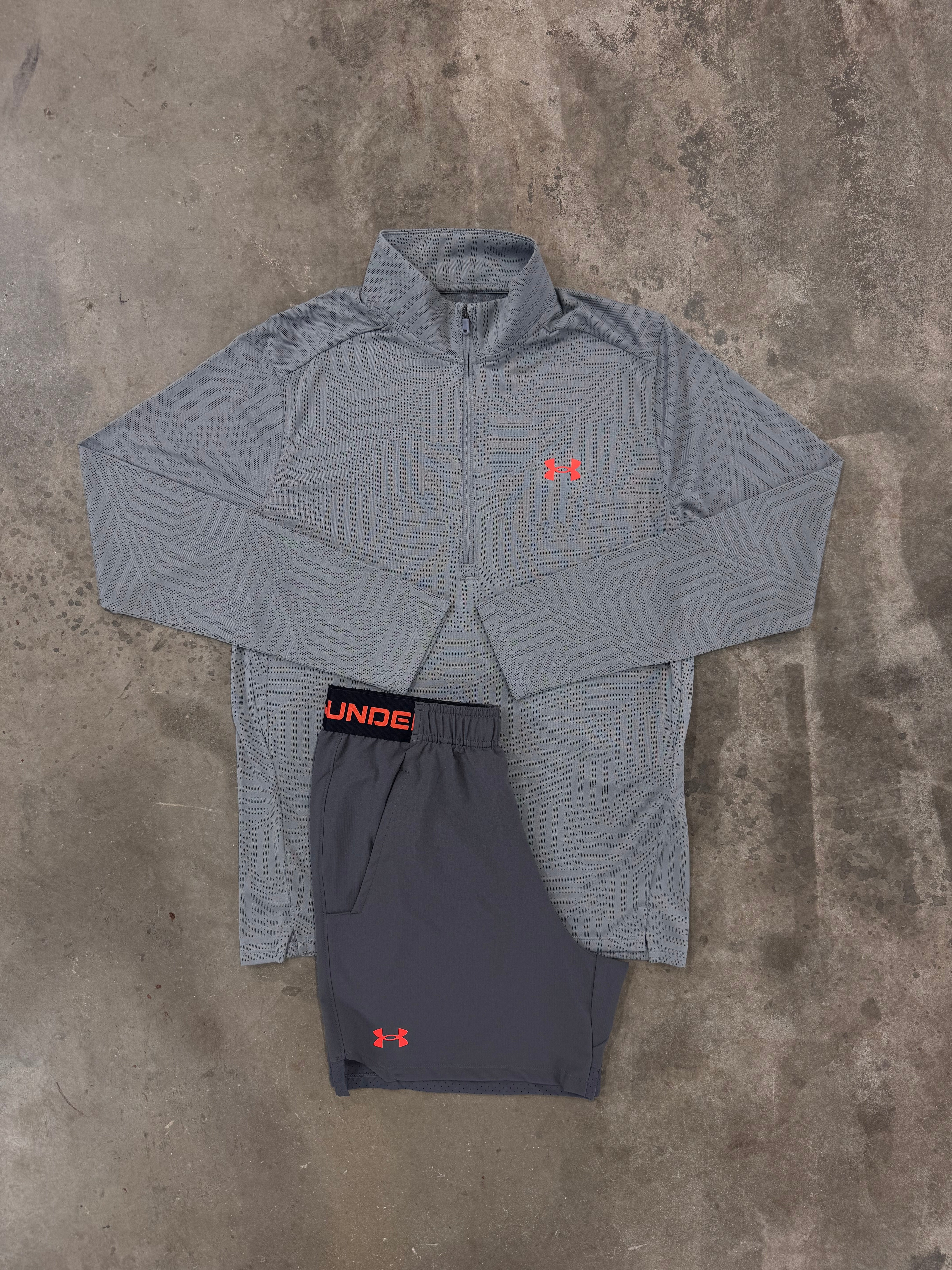 Under Armour Grey Fire Set - Quarter Zip / Short