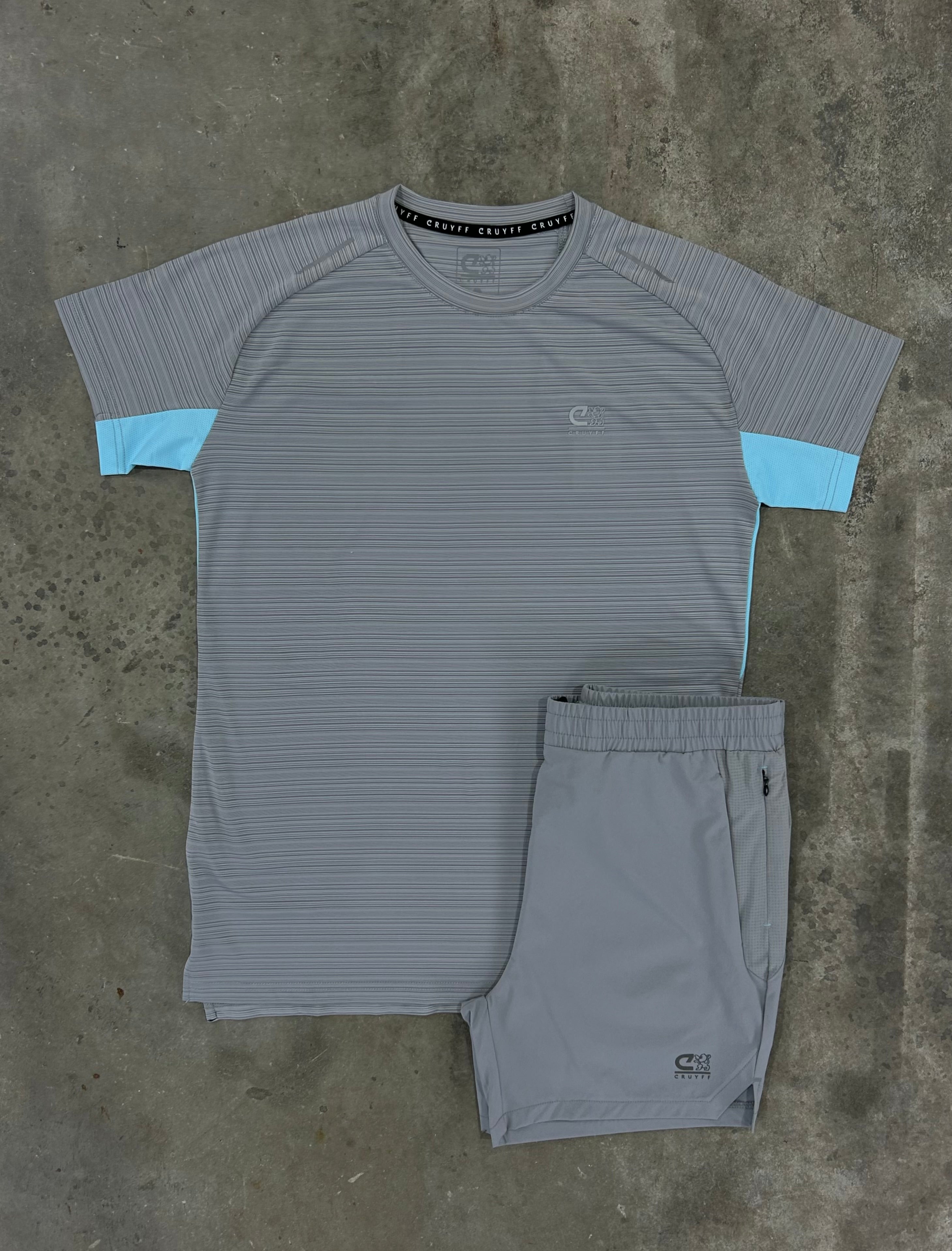 Cruyff Junior Degrees Grey Set - T Shirt / Short