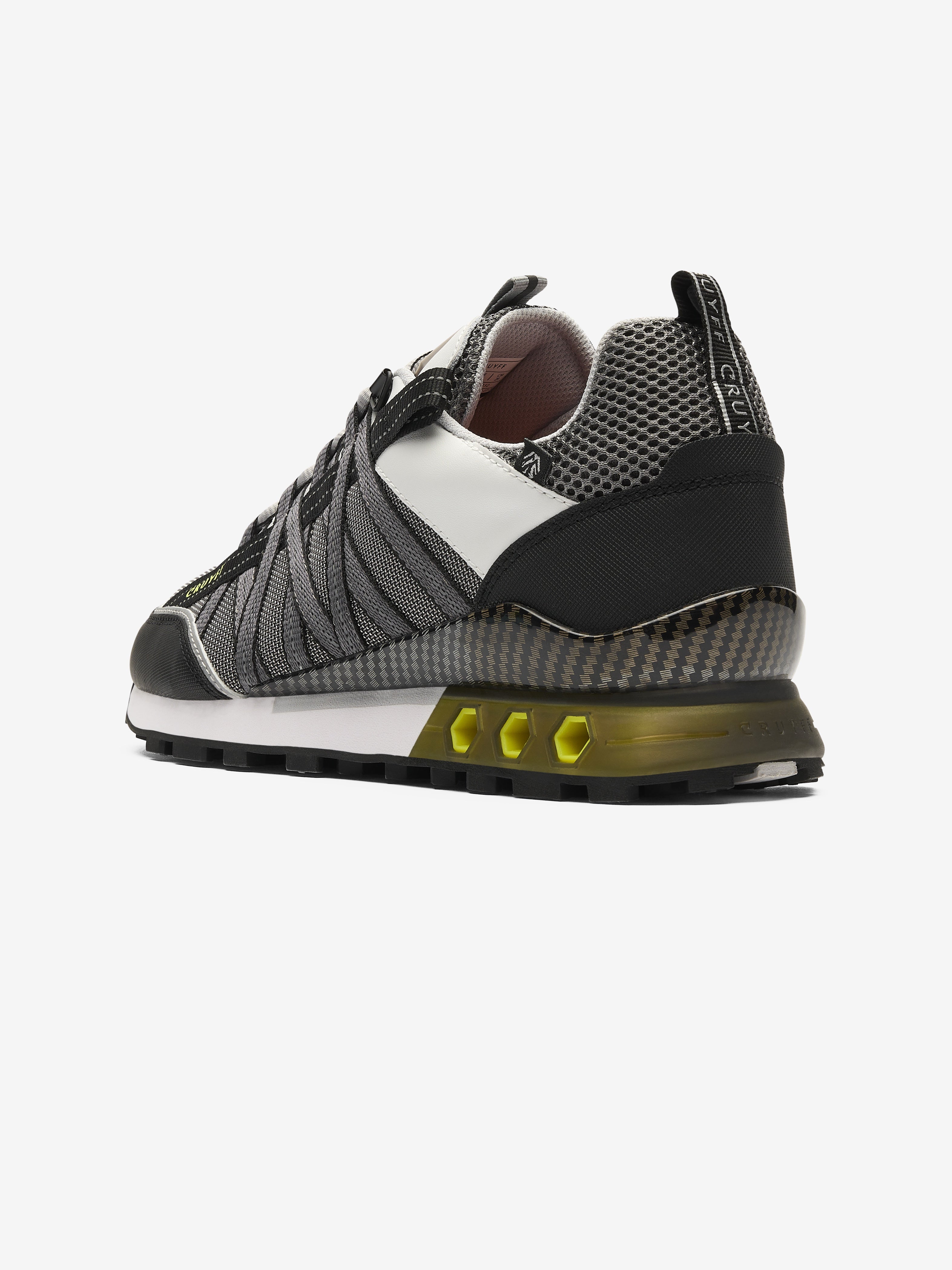 Cruyff Fearia Hex Tech Trainer - White / Fluo Yellow