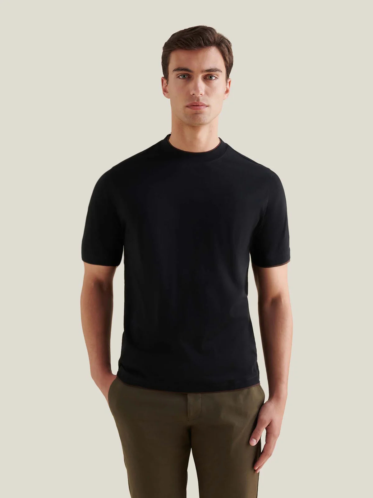 Peckham Rye Mercerised Layer T Shirt - Black