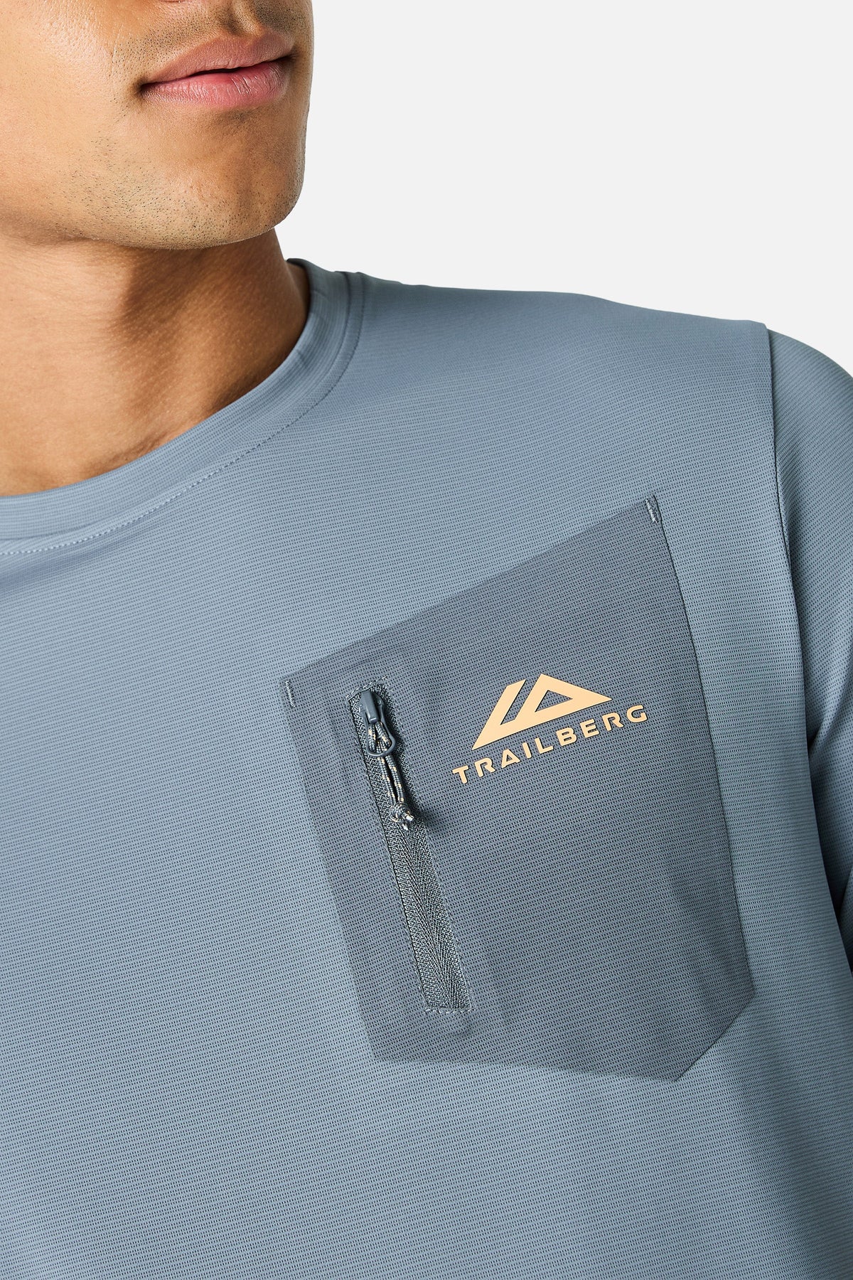 Trailberg Oberland T Shirt - Ash Grey / Melon Sorbet