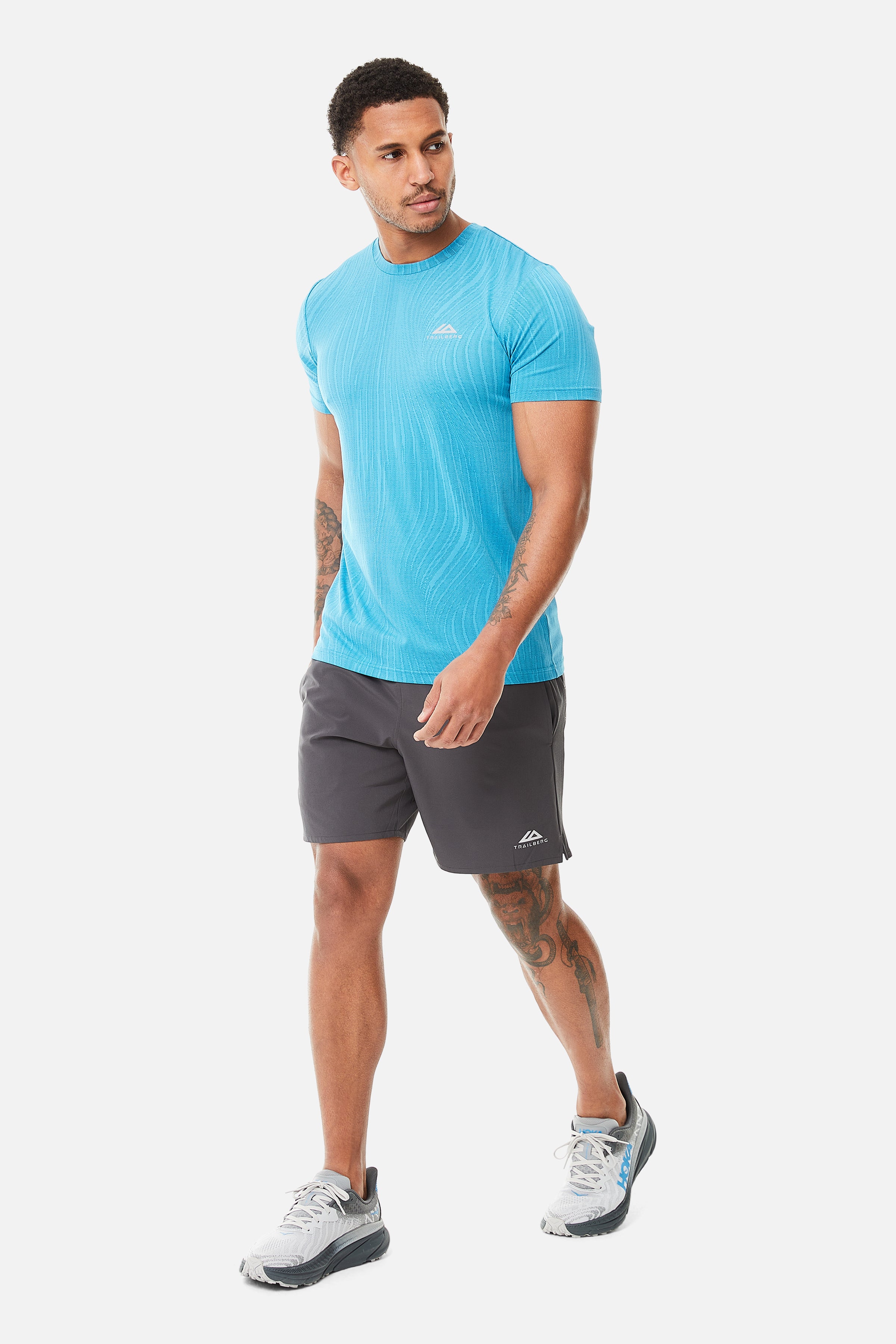 Trailberg Vertex Jacquard Atomic Blue Set - T Shirt / Short