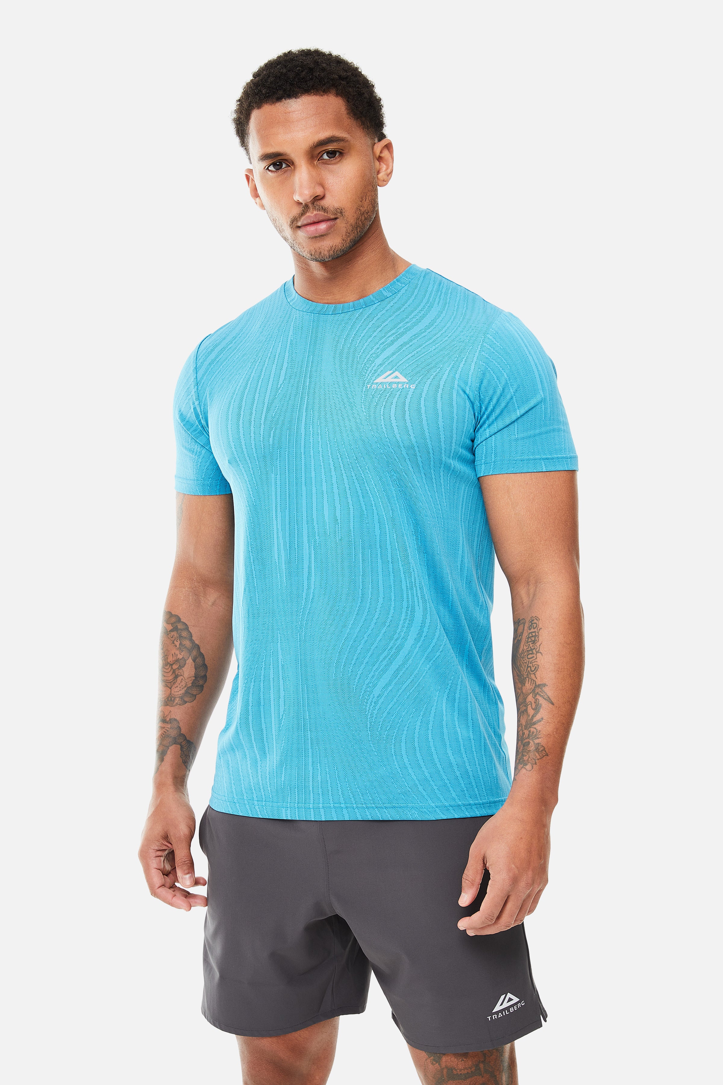 Trailberg Vertex Jacquard Atomic Blue Set - T Shirt / Short