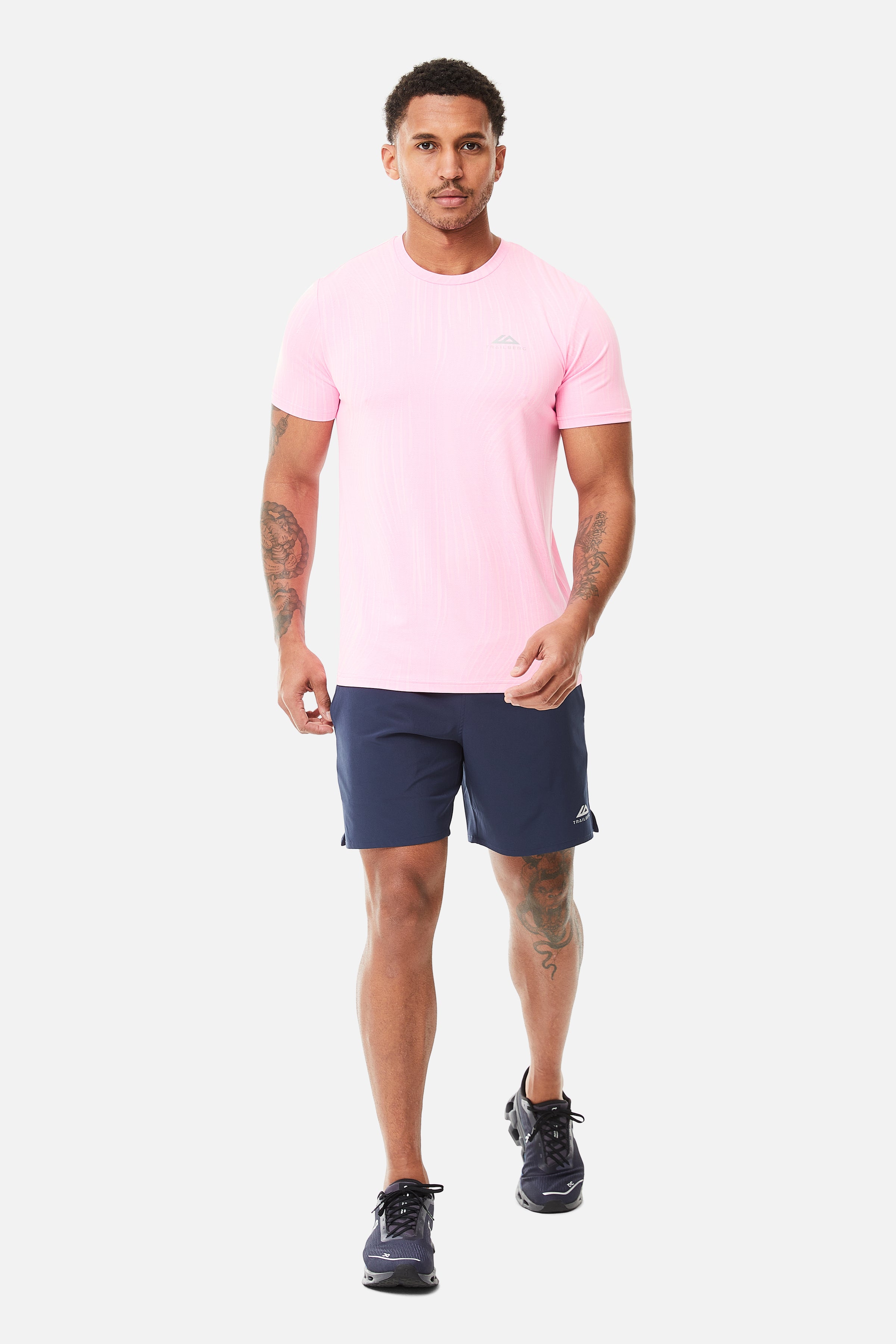 Trailberg Vertex Jacquard Pink Set - T Shirt / Short