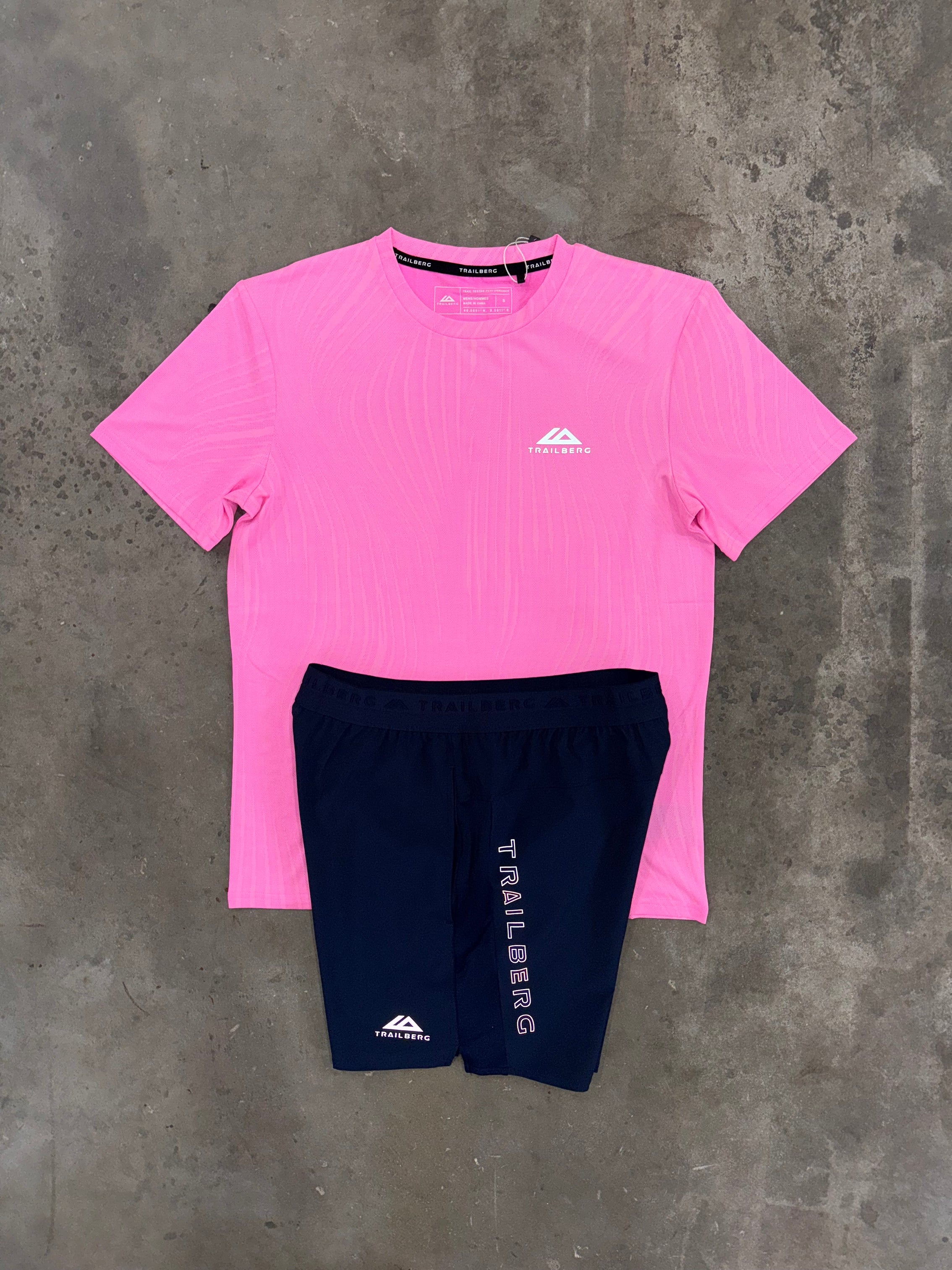 Trailberg Vertex Jacquard Pink Set - T Shirt / Short