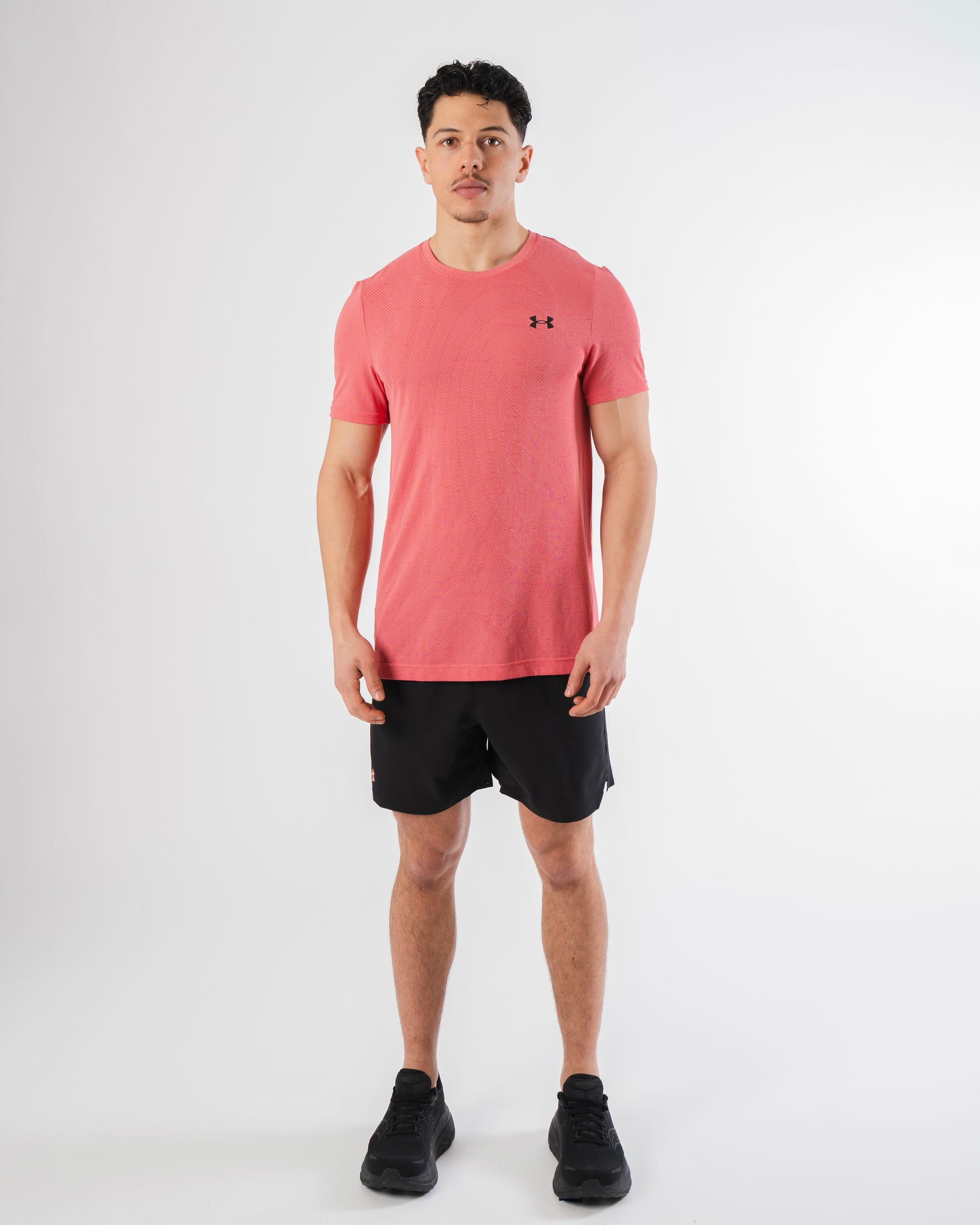 Under Armour Seamless Vanish Pink Set - T Shirt / Short from DripModa