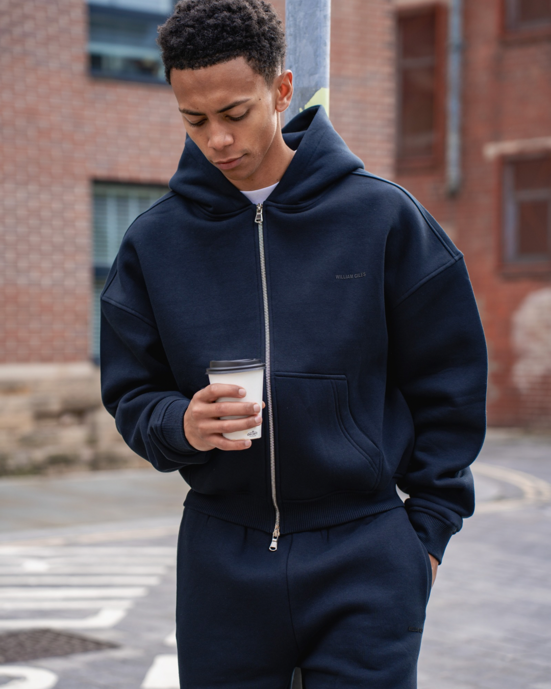 William Giles Navy Zip Up Tracksuit - Zip Hoodie / Jogger