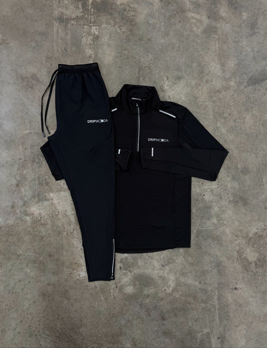 DripModa Velocity Black Set - Quarter Zip / Pant