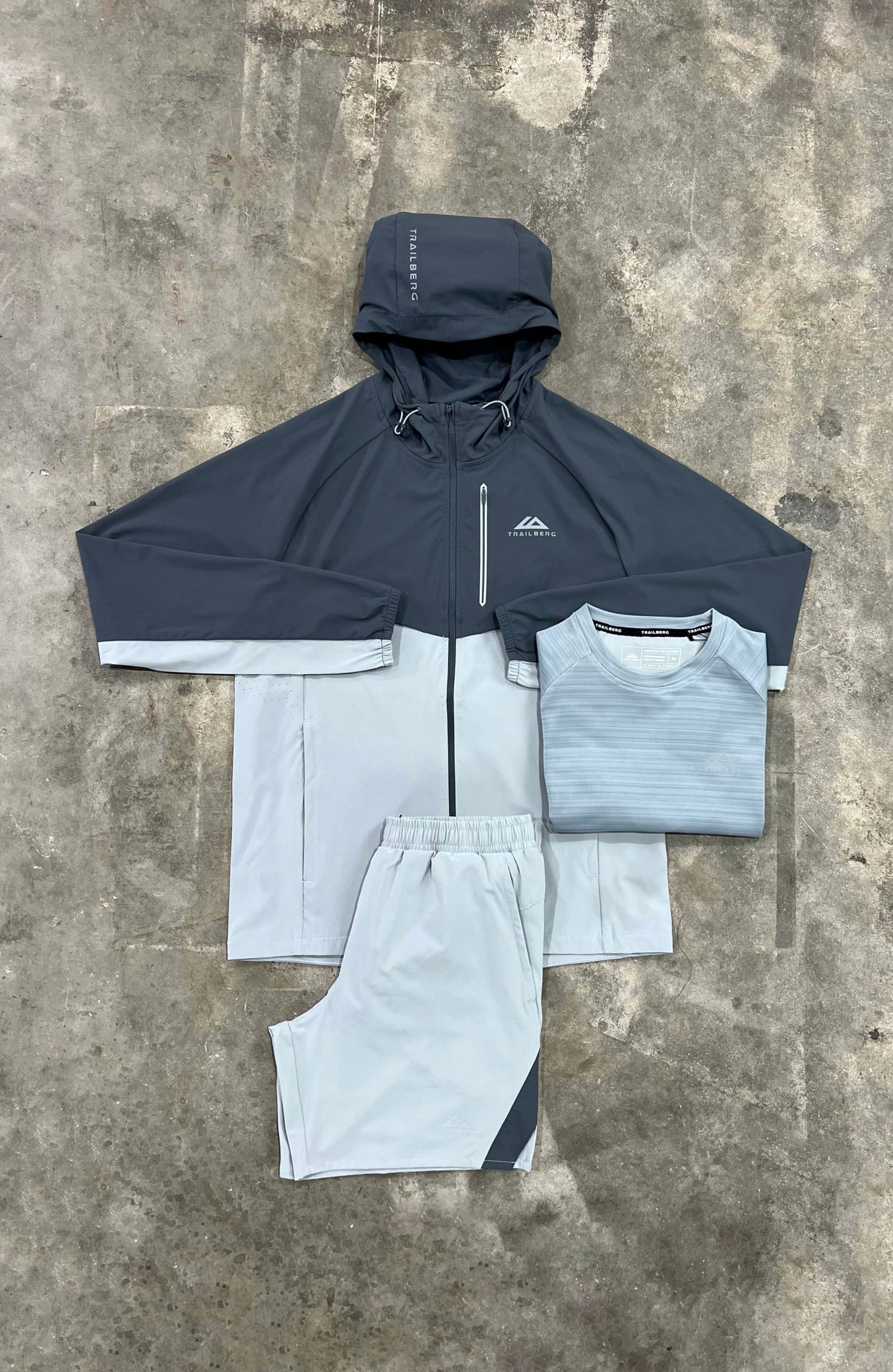 Trailberg Cloud SS25 Lunar Grey 3 Piece Set - Jacket / T Shirt / Short
