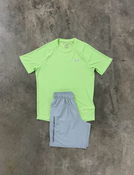 Under Armour Textured Lime Set - T Shirt / Short