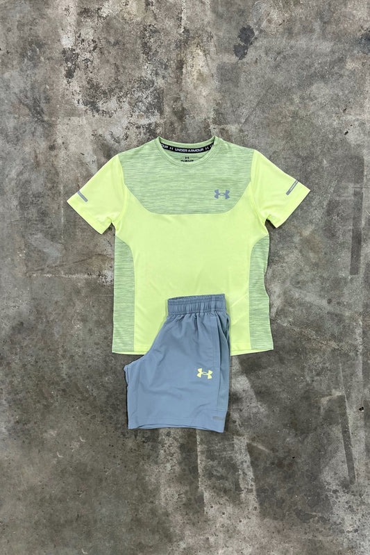 Under Armour Junior Utility Lime Set - T Shirt / Short