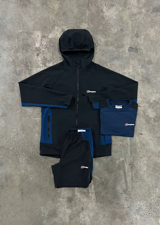 Berghaus Wavertree Black Navy Set - Jacket / T Shirt / Short