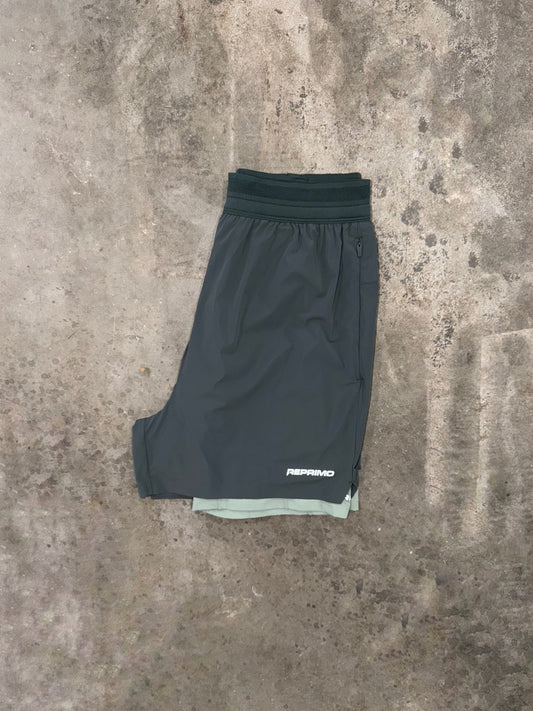 Reprimo AR Performance Dual Short - Dark Moss / Iceberg