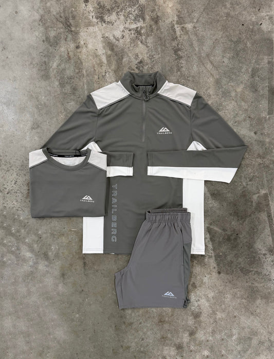 Trailberg Triathlon Ultra Mocha 3 Piece Set - Quarter Zip / T Shirt / Short