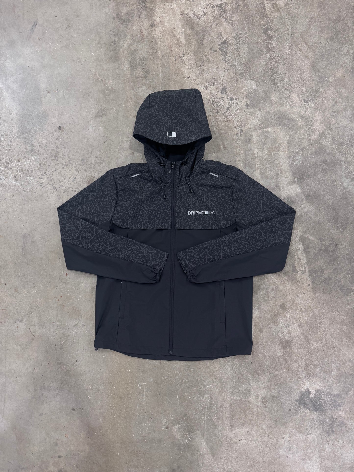 Dripmoda Cityscape Black 3 Piece Set - Jacket / T Shirt / Short