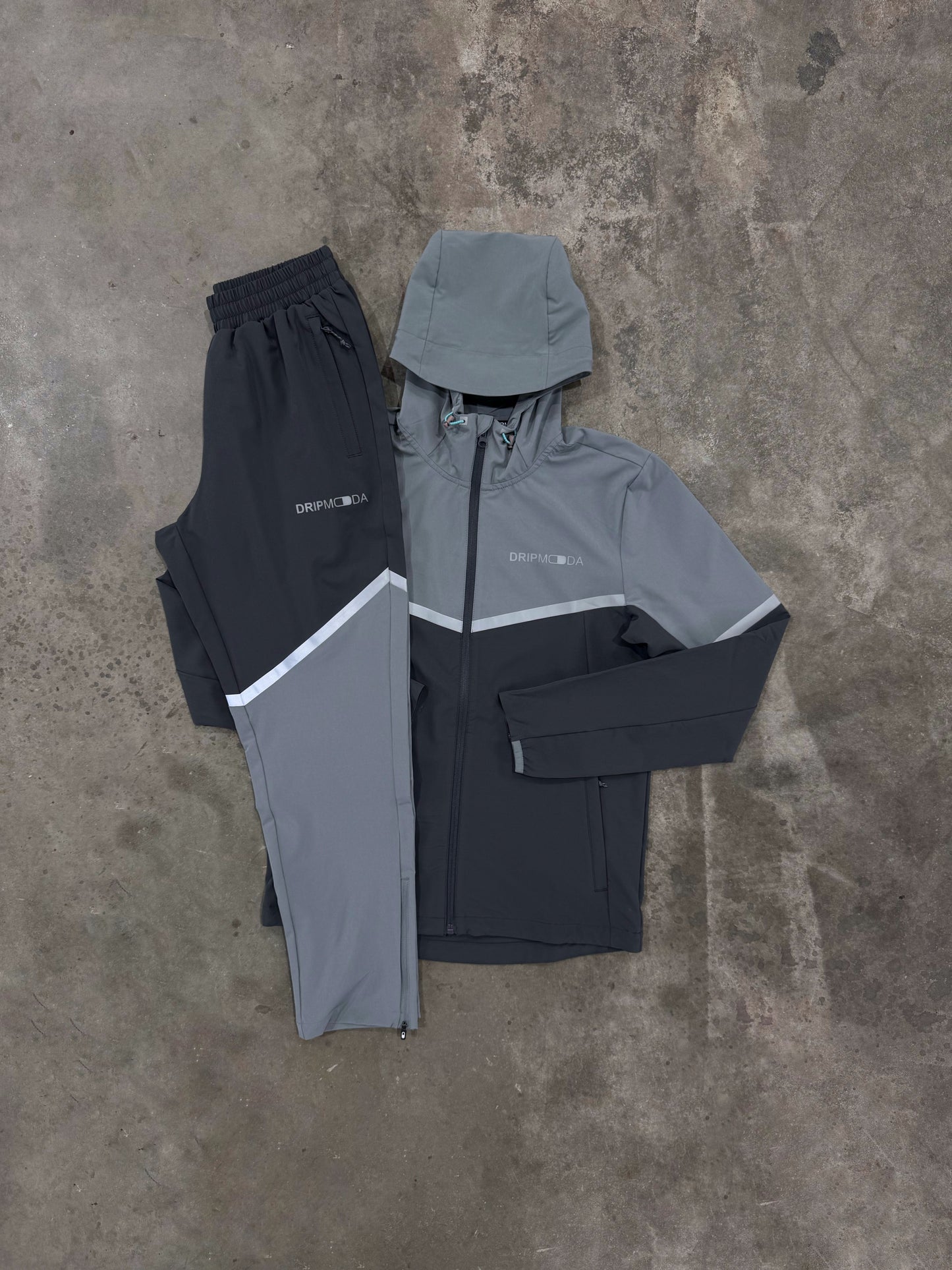 DripModa Elevate Grey Tracksuit - Jacket / Pant