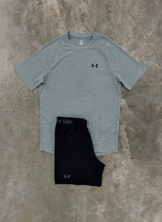 Under Armour Textured Clay Green Set - T Shirt / Short