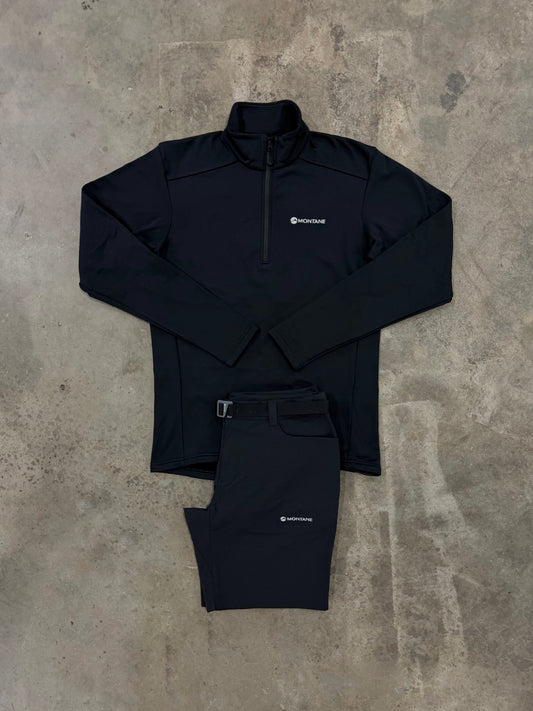 Montane Protium Black Set - Quarter Zip / Short
