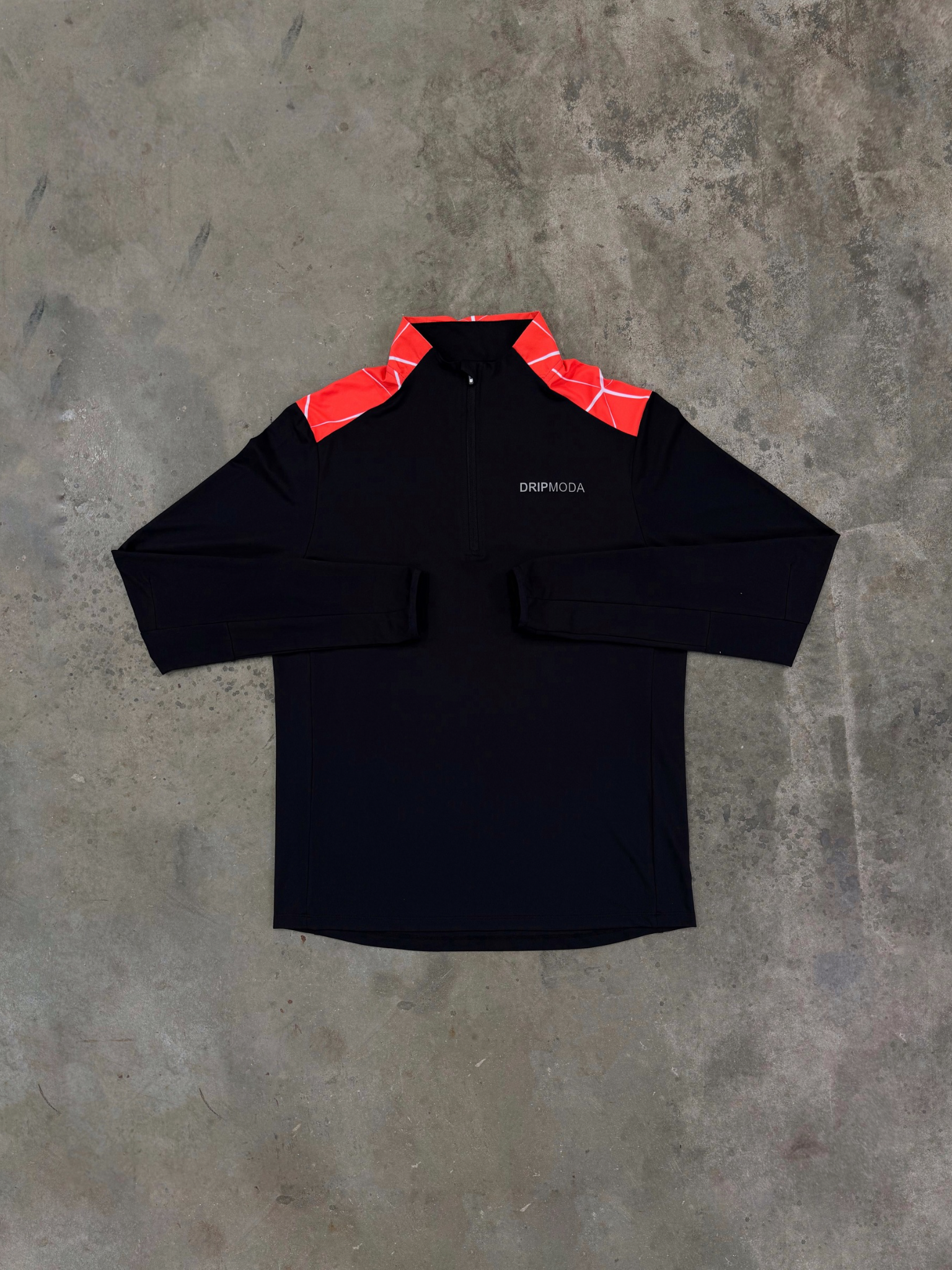 DripModa Precision Quarter Zip - Black / Orange from DripModa