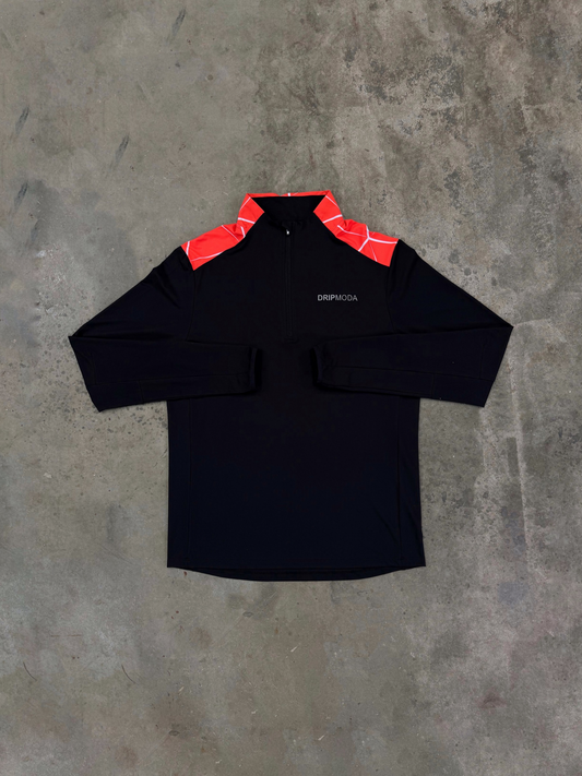 DripModa Precision Quarter Zip - Black / Orange