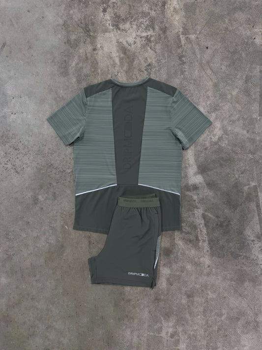 DripModa Panel Agave Set - T Shirt / Short