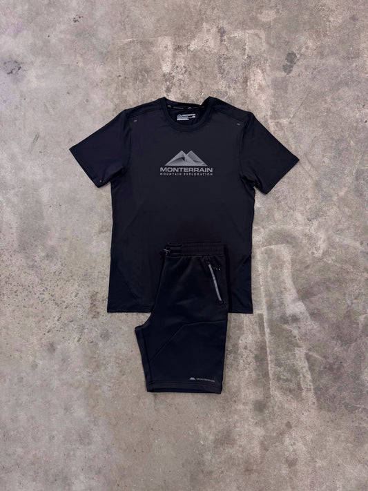 Monterrain Speed 2.0 Poly Black Set - T Shirt / Short
