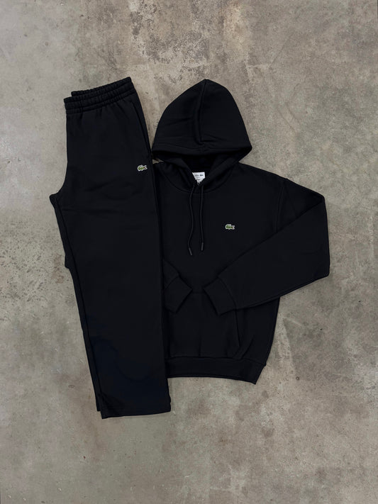 Lacoste Fleece Black Tracksuit - Hoodie / Pant