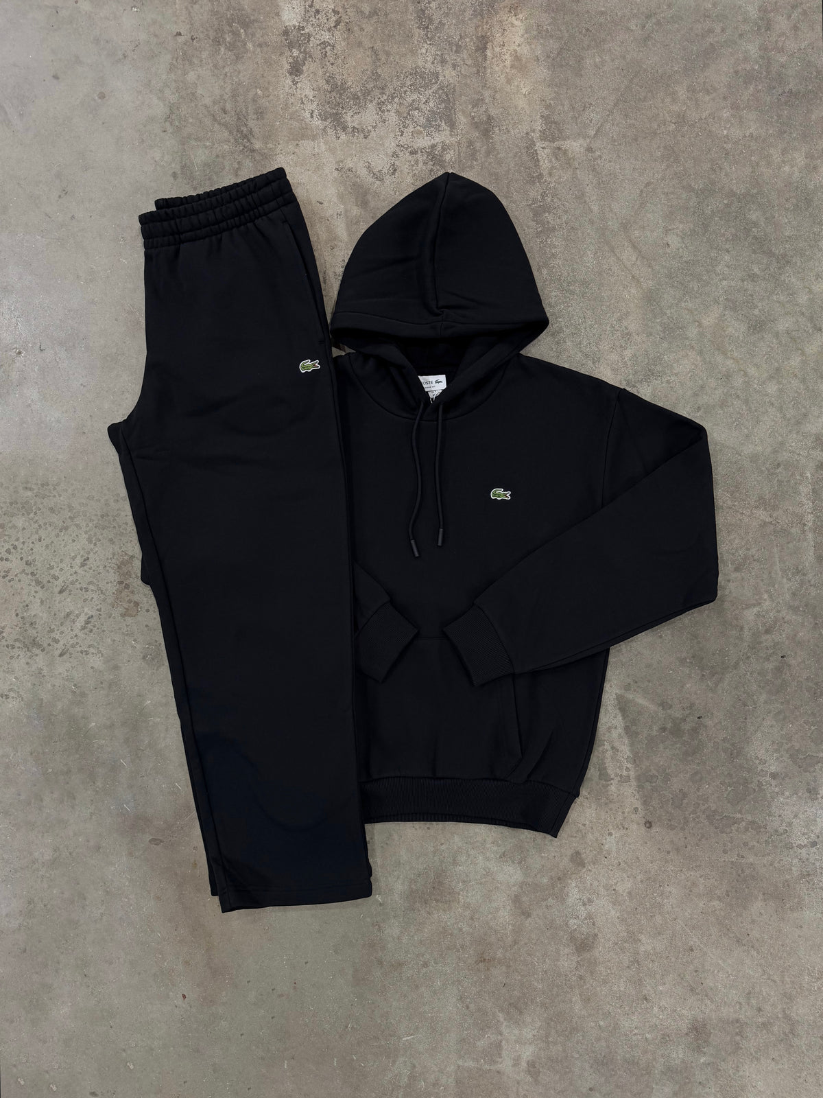 Lacoste Fleece Black Tracksuit - Hoodie / Pant