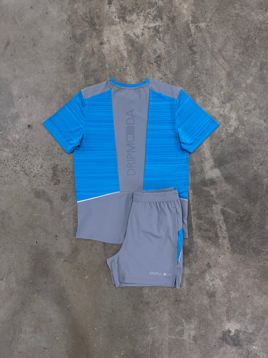 Dripmoda Panel Atomic Blue Set - T Shirt / Short