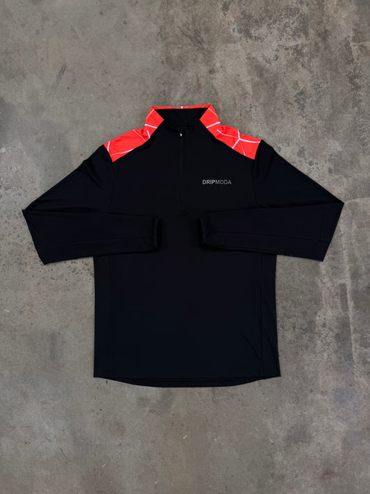 DripModa Precision Quarter Zip - Black / Orange