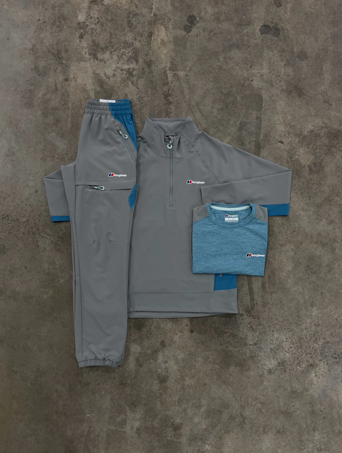 Berghaus Wavertree Grey Polar 3 Piece Set - Quarter Zip / T Shirt / Pant