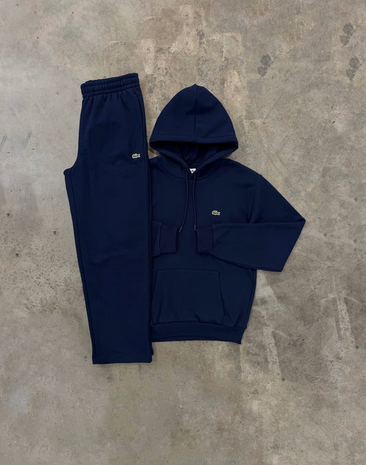 Lacoste Fleece Navy Tracksuit - Hoodie / Pant from DripModa