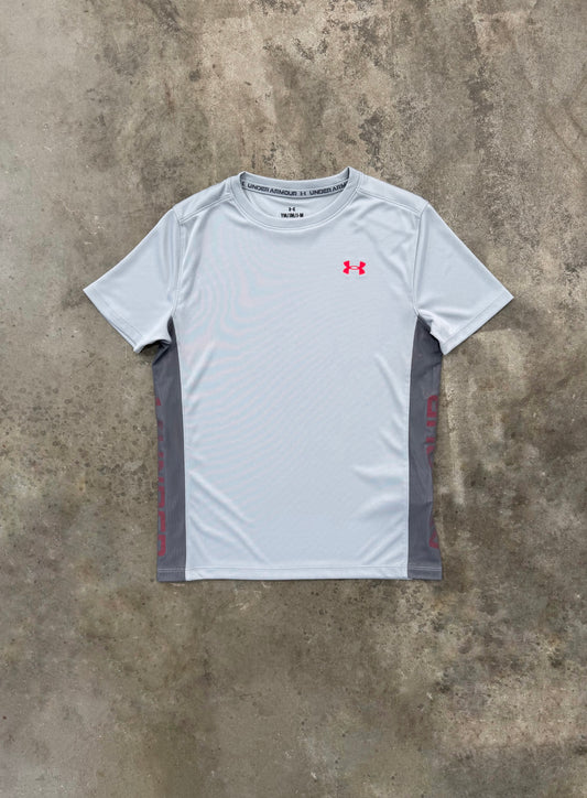 Under Armour Junior Tech Utility T Shirt - Castlerock / Red